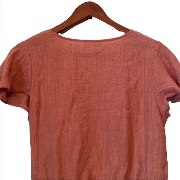 Mine Crossover Tie Front Rust Colored Top - Picture 6 of 12